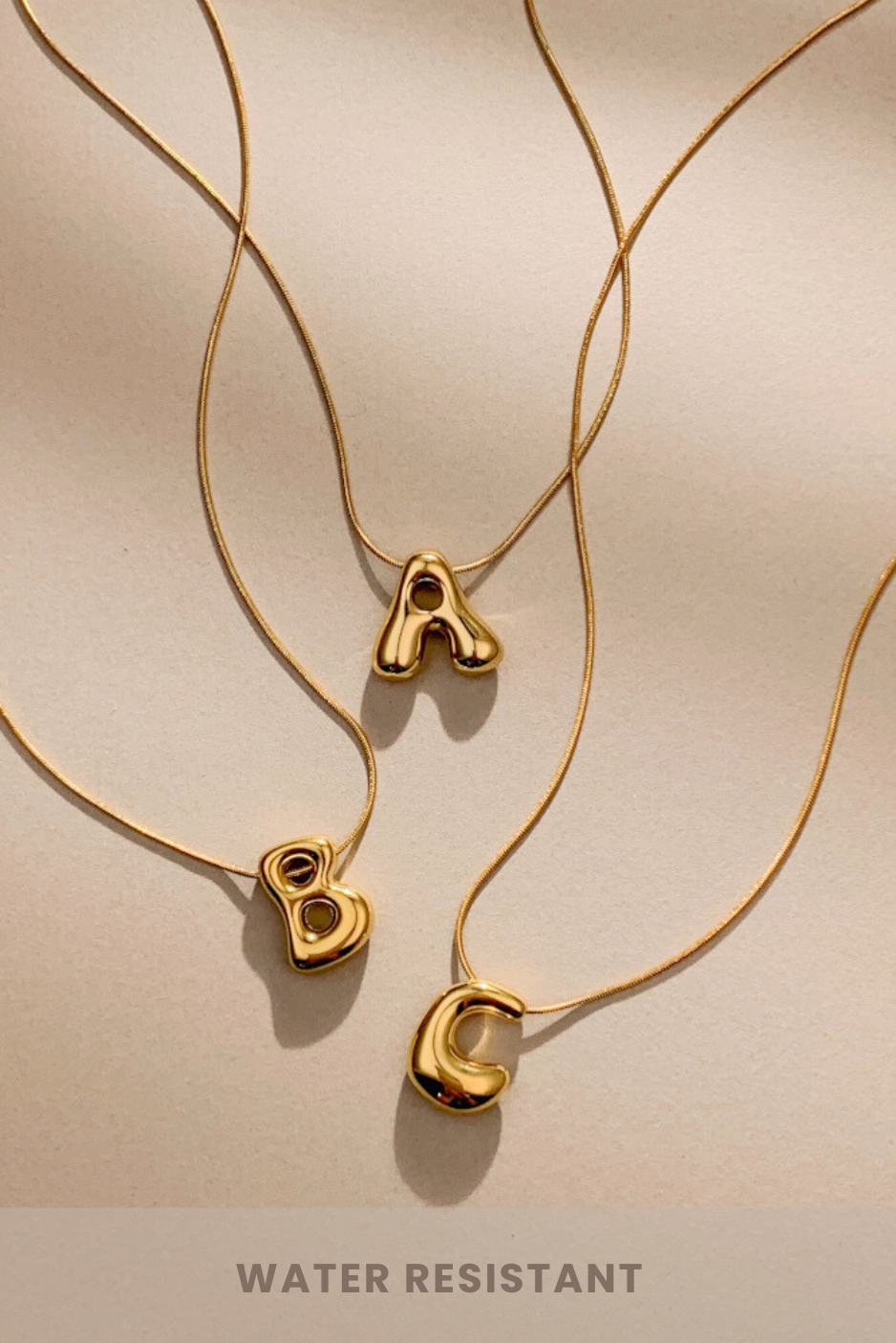 Bubble Initial Necklace (Stainless Steel)