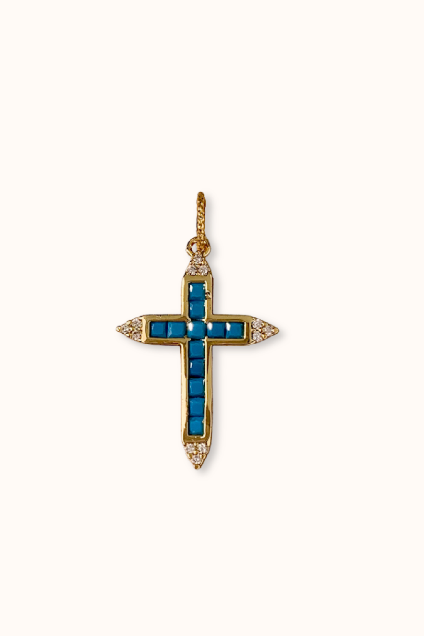 Turquoise Cross Charm