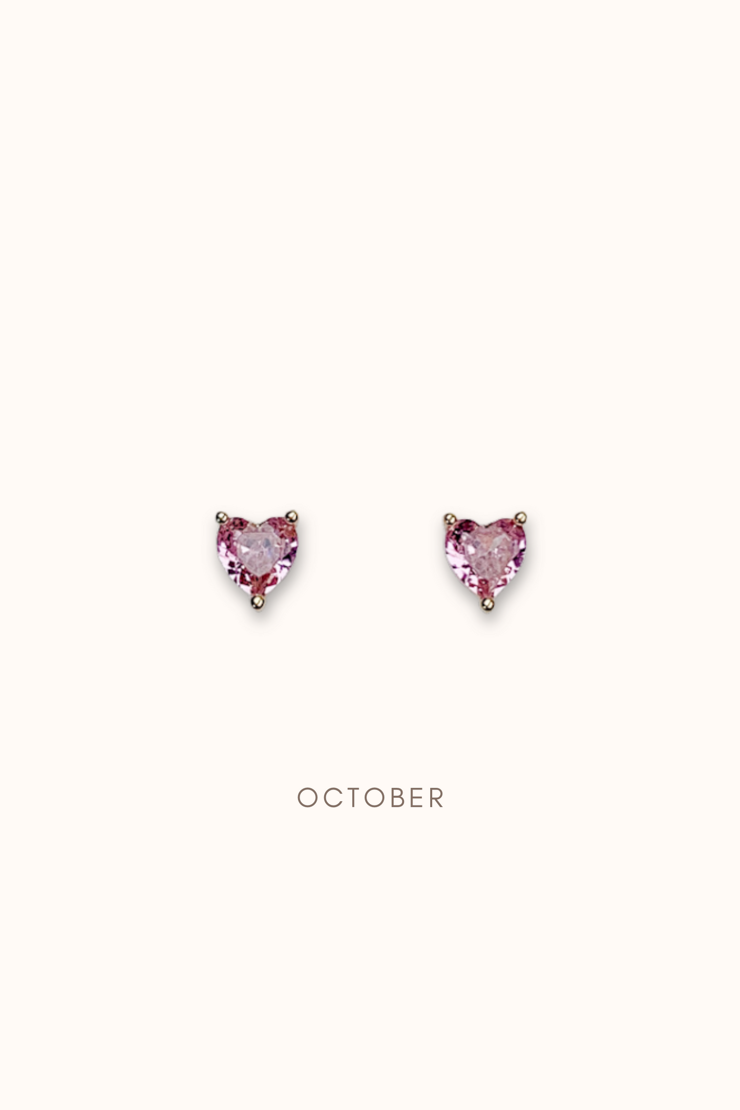 Birthstone Heart Ear Studs