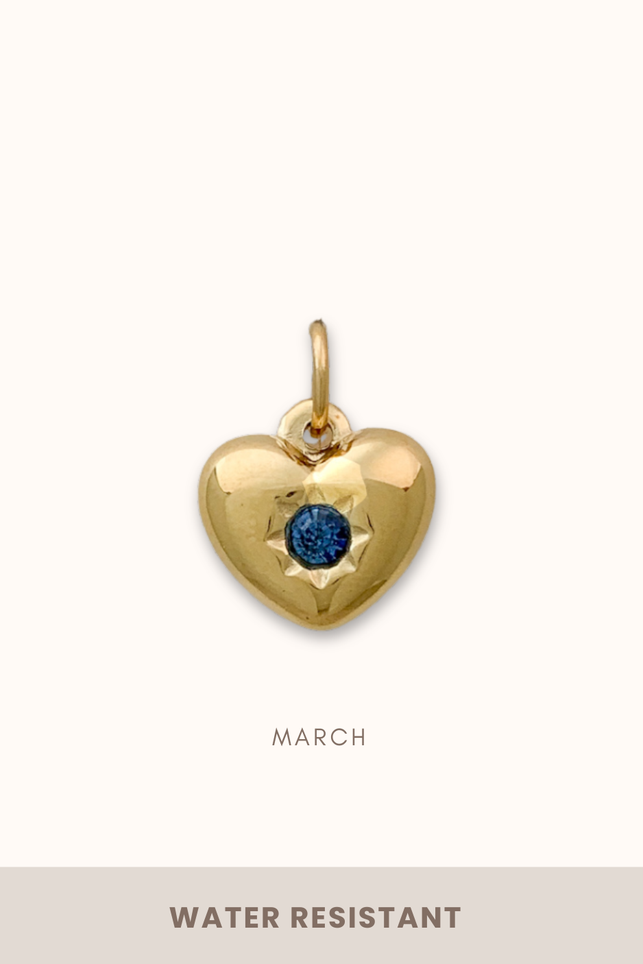Heart Birthstone Charm (Stainless Steel)