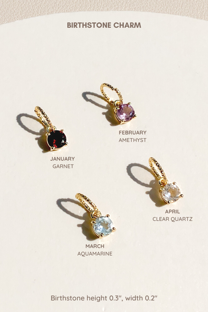 Load image into Gallery viewer, Smiley Birthstone Initial Trio Charm Necklace
