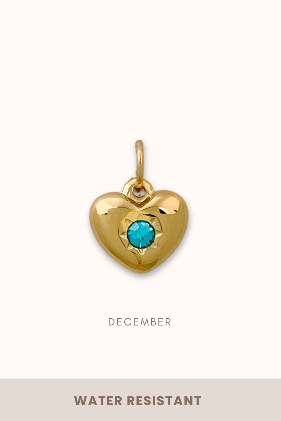 Heart Birthstone Charm (Stainless Steel)