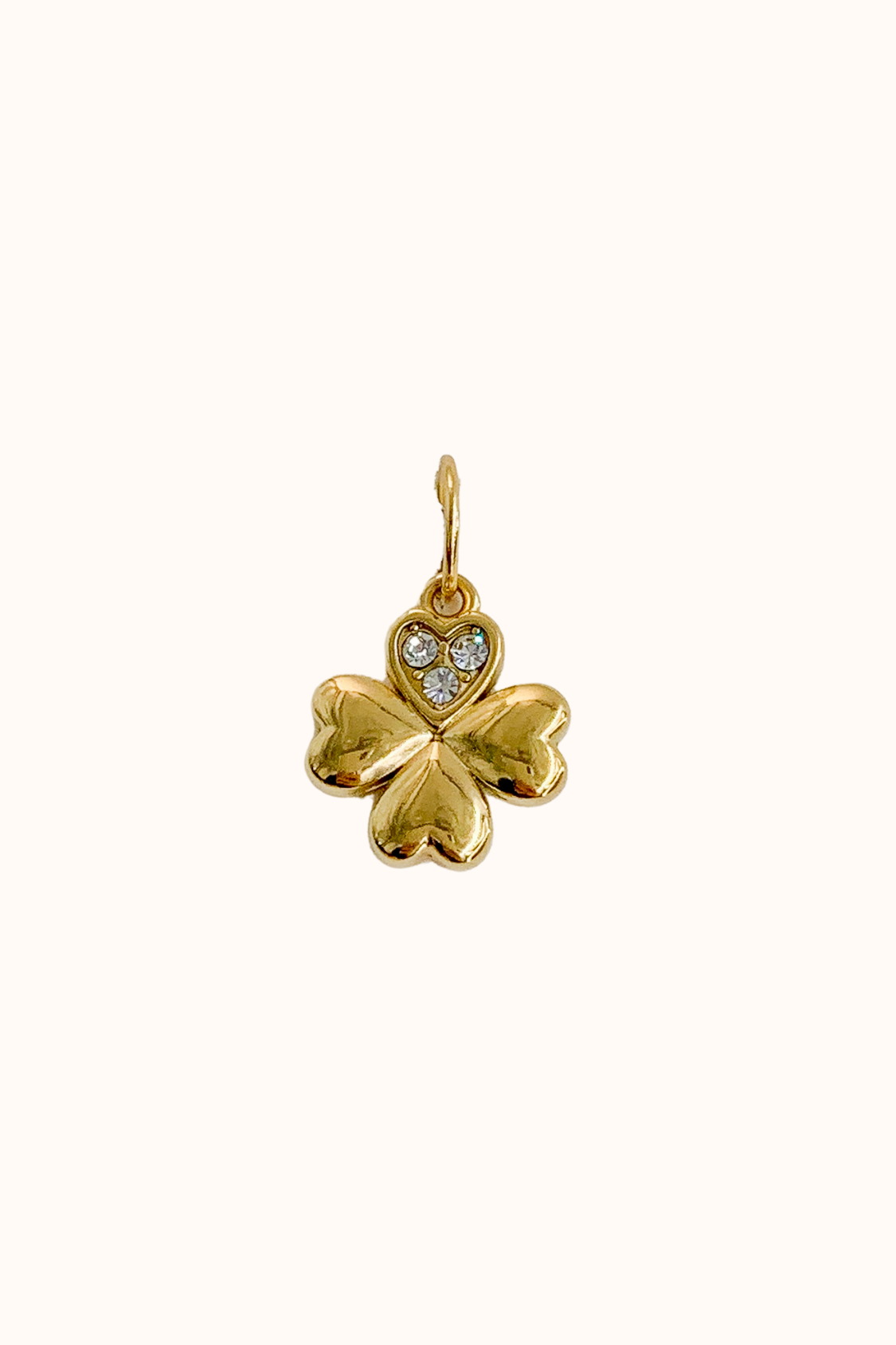 Lucky Heart Clover Charm (Stainless Steel)