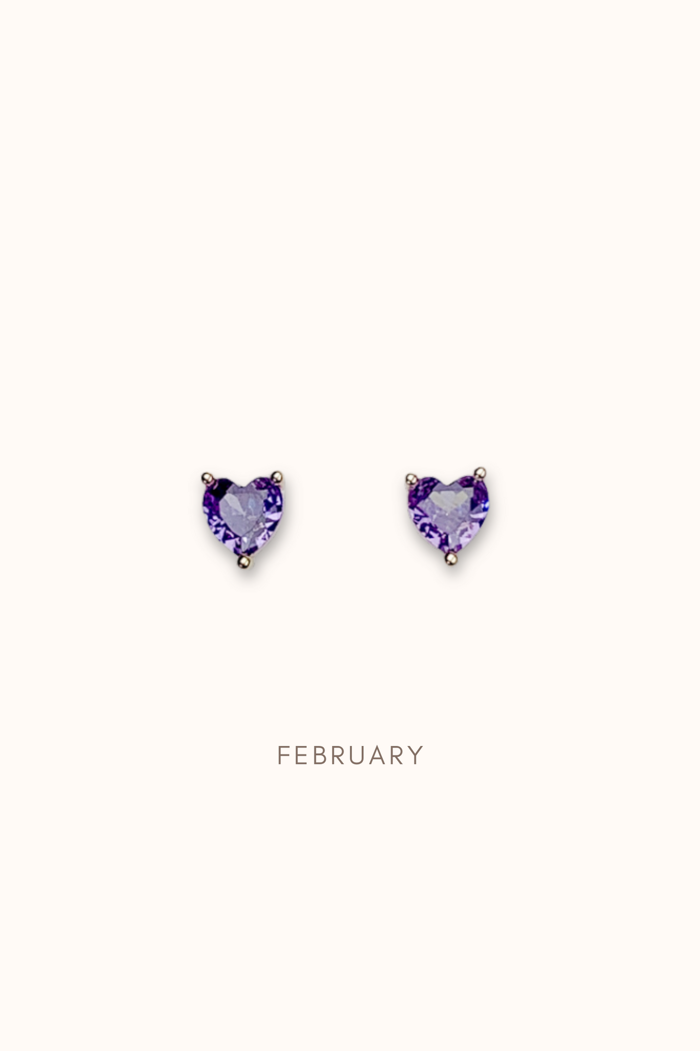 Birthstone Heart Ear Studs