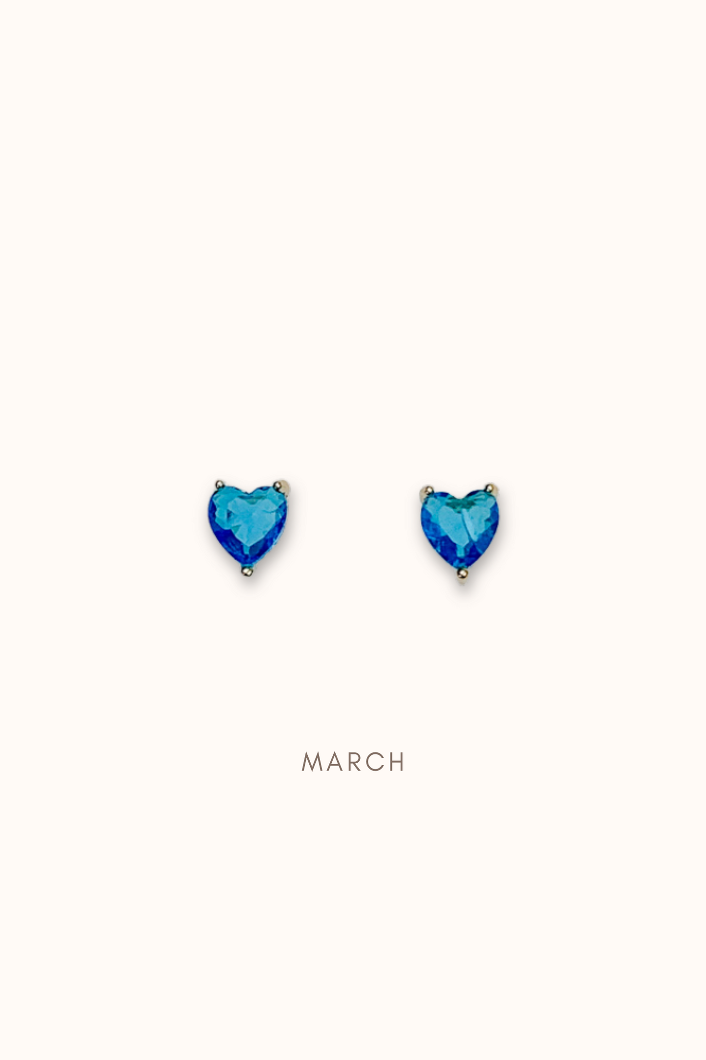 Birthstone Heart Ear Studs