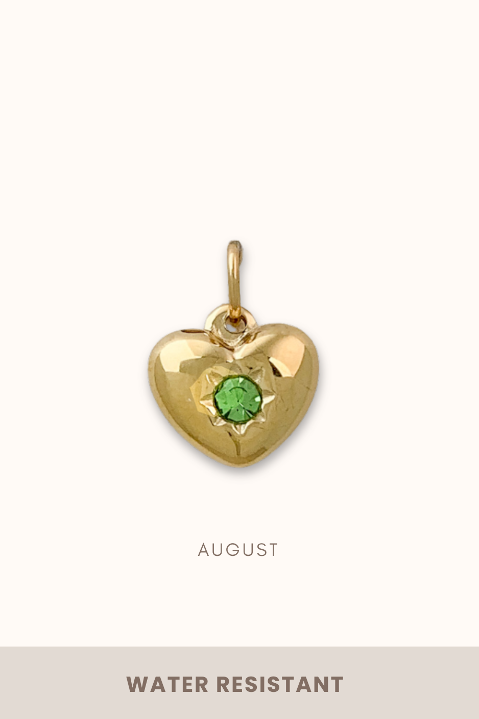 Heart Birthstone Charm (Stainless Steel)