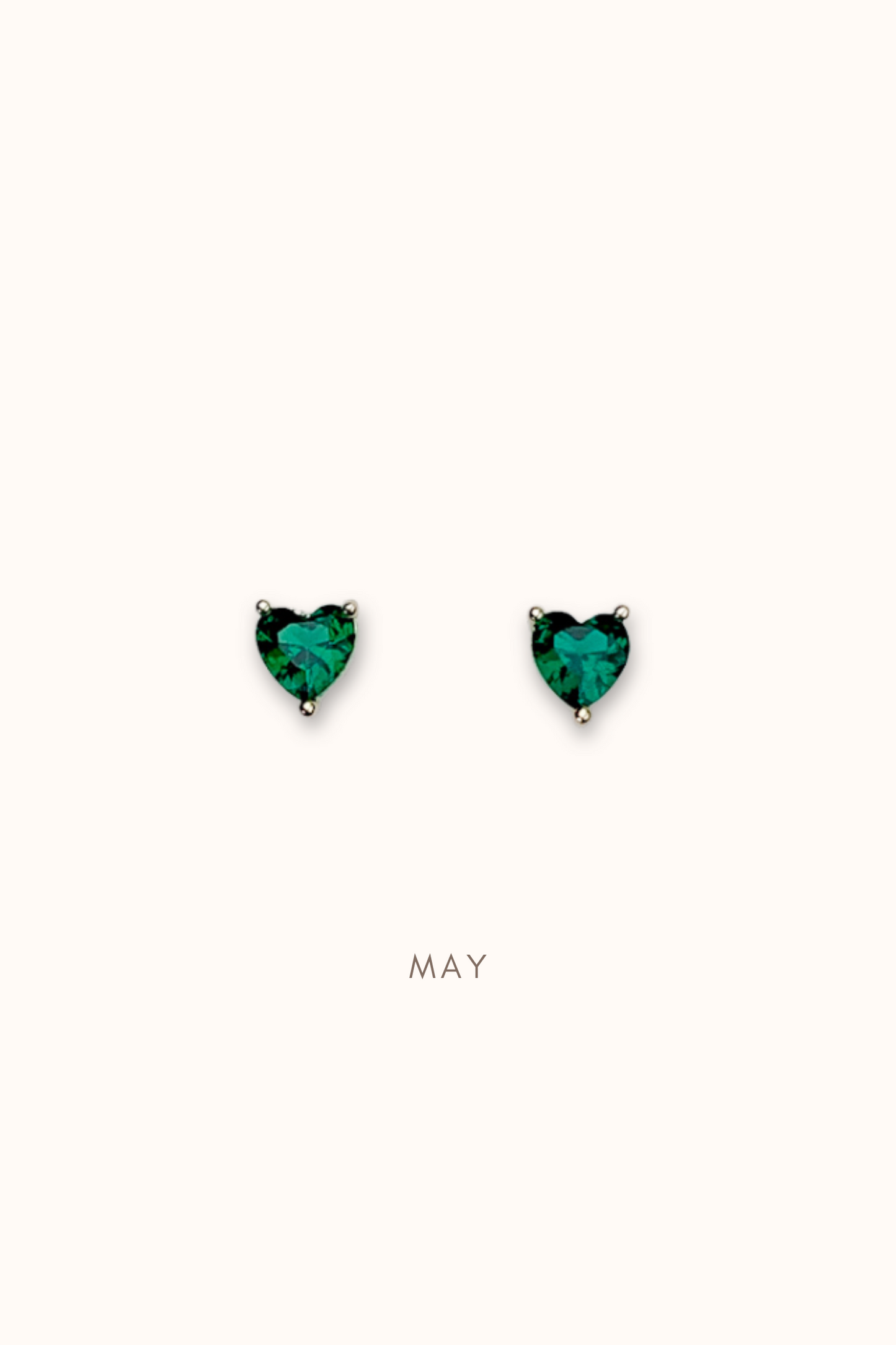 Birthstone Heart Ear Studs