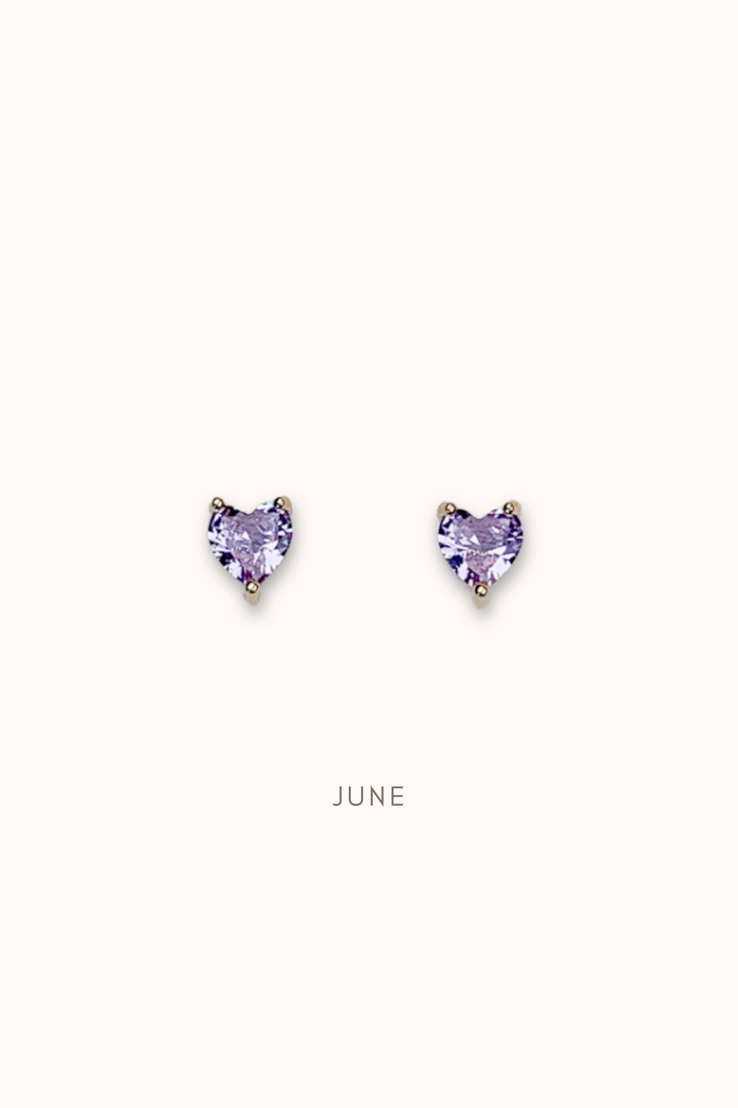 Birthstone Heart Ear Studs