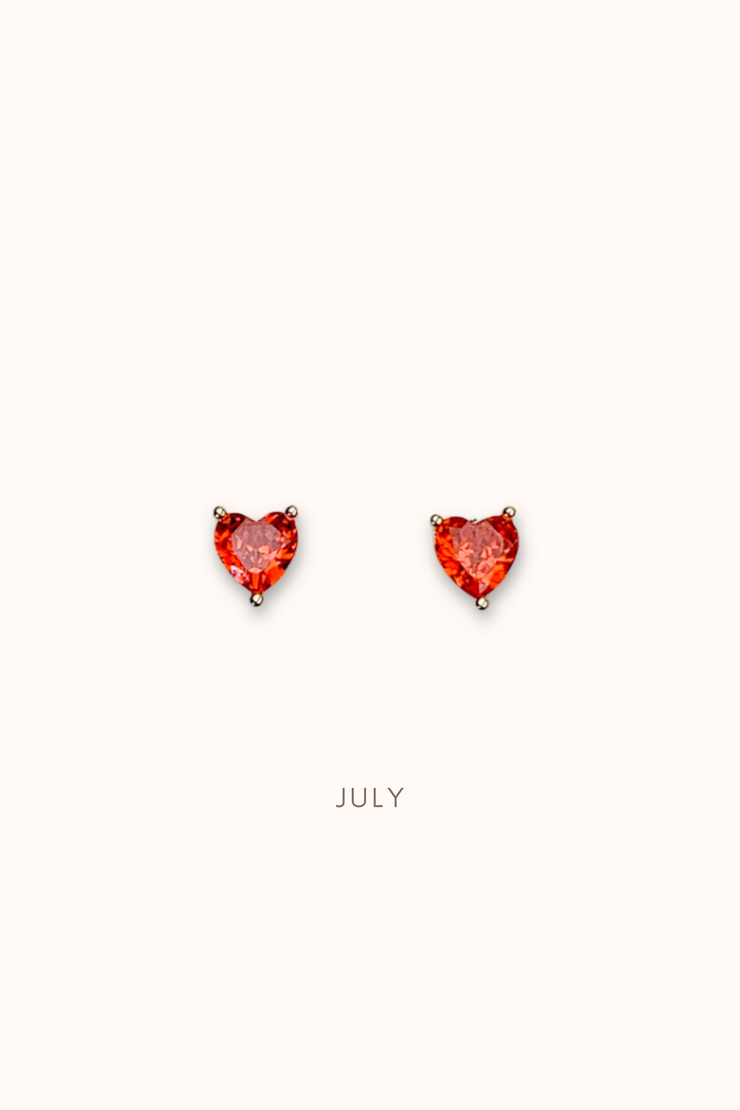 Birthstone Heart Ear Studs