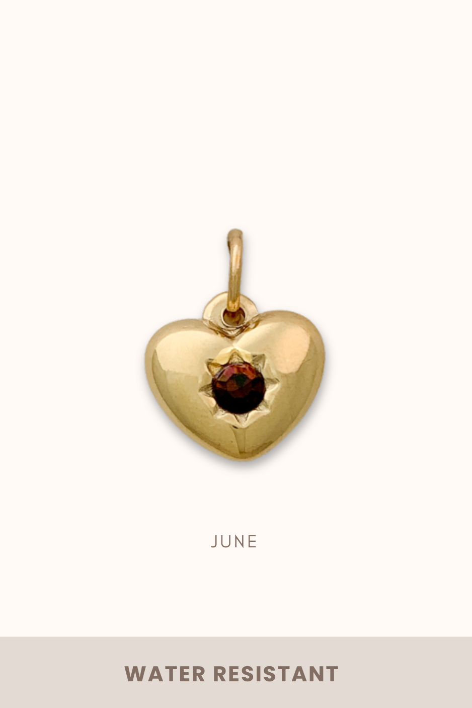 Heart Birthstone Charm (Stainless Steel)
