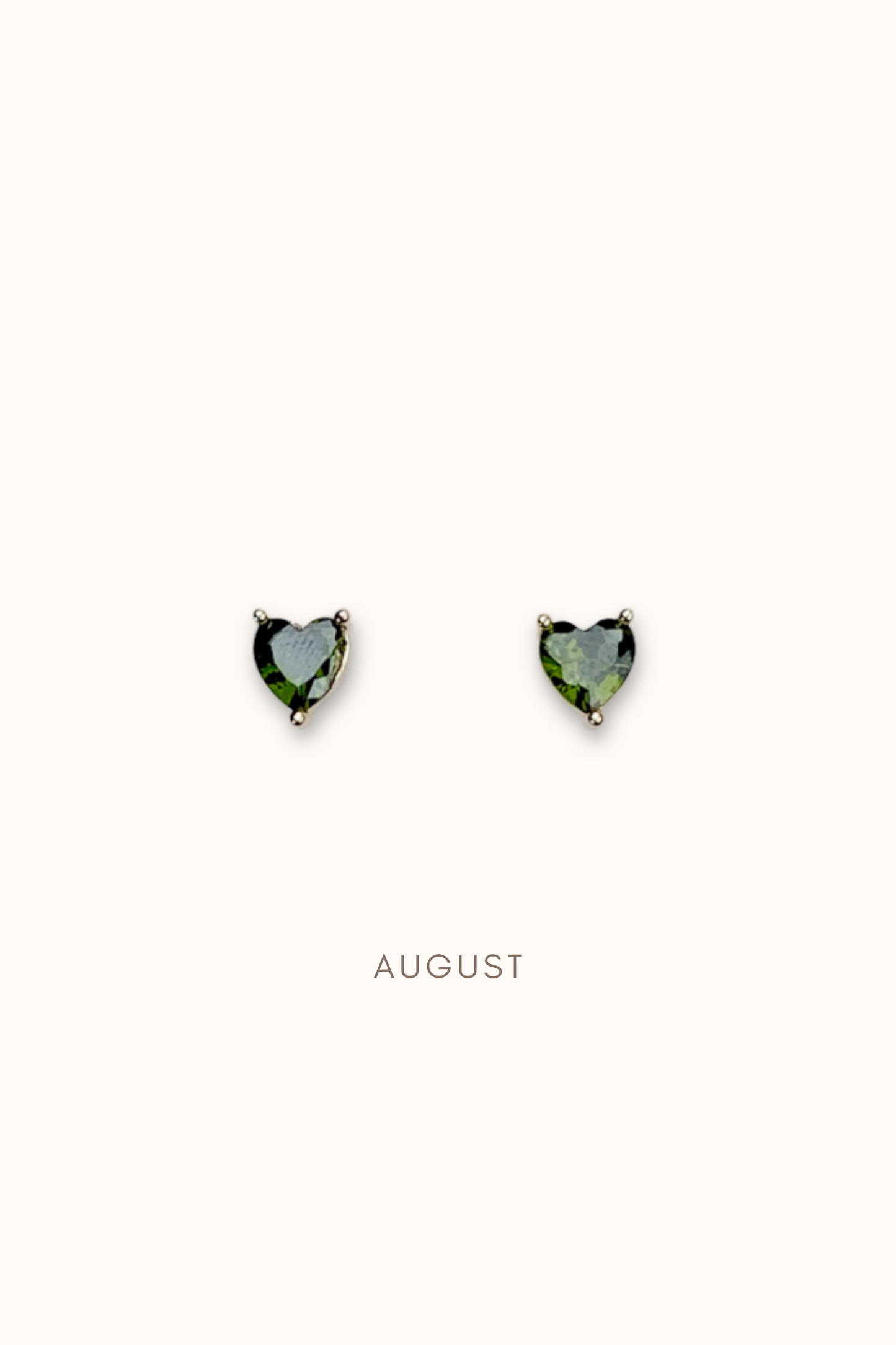 Birthstone Heart Ear Studs