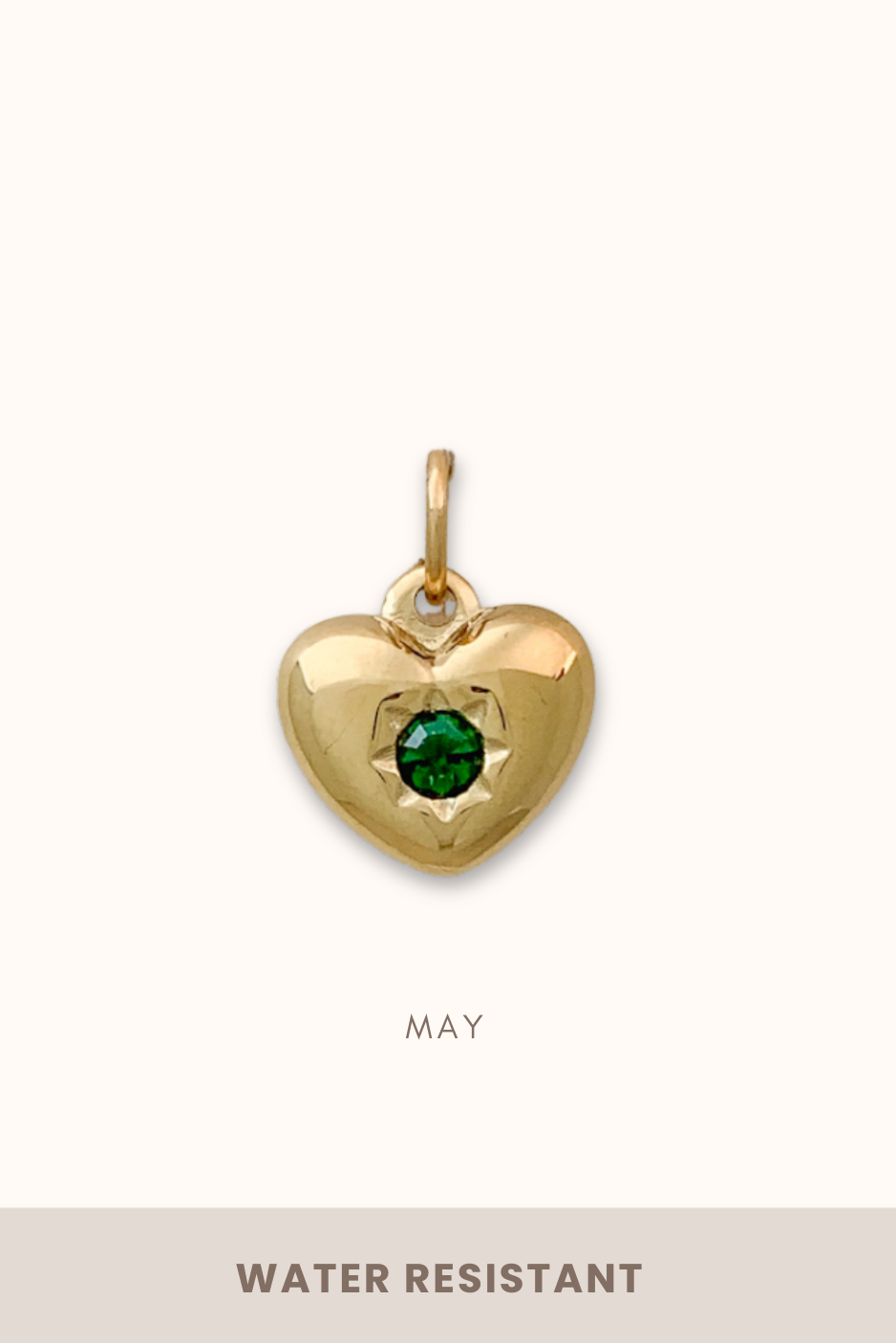 Heart Birthstone Charm (Stainless Steel)