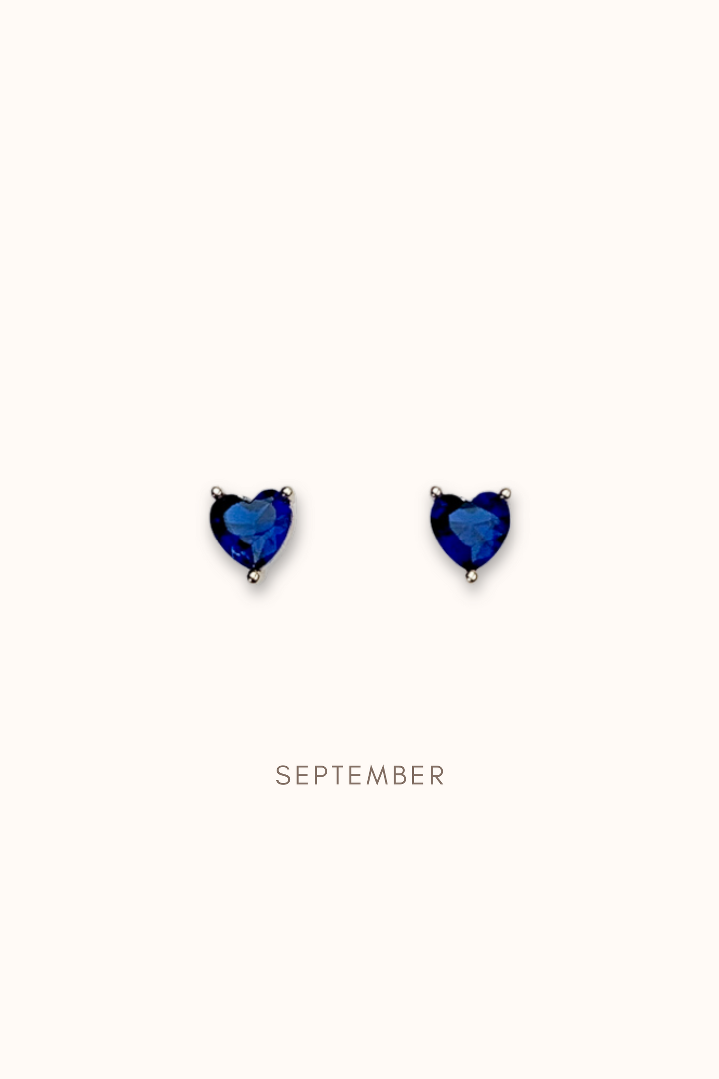 Birthstone Heart Ear Studs