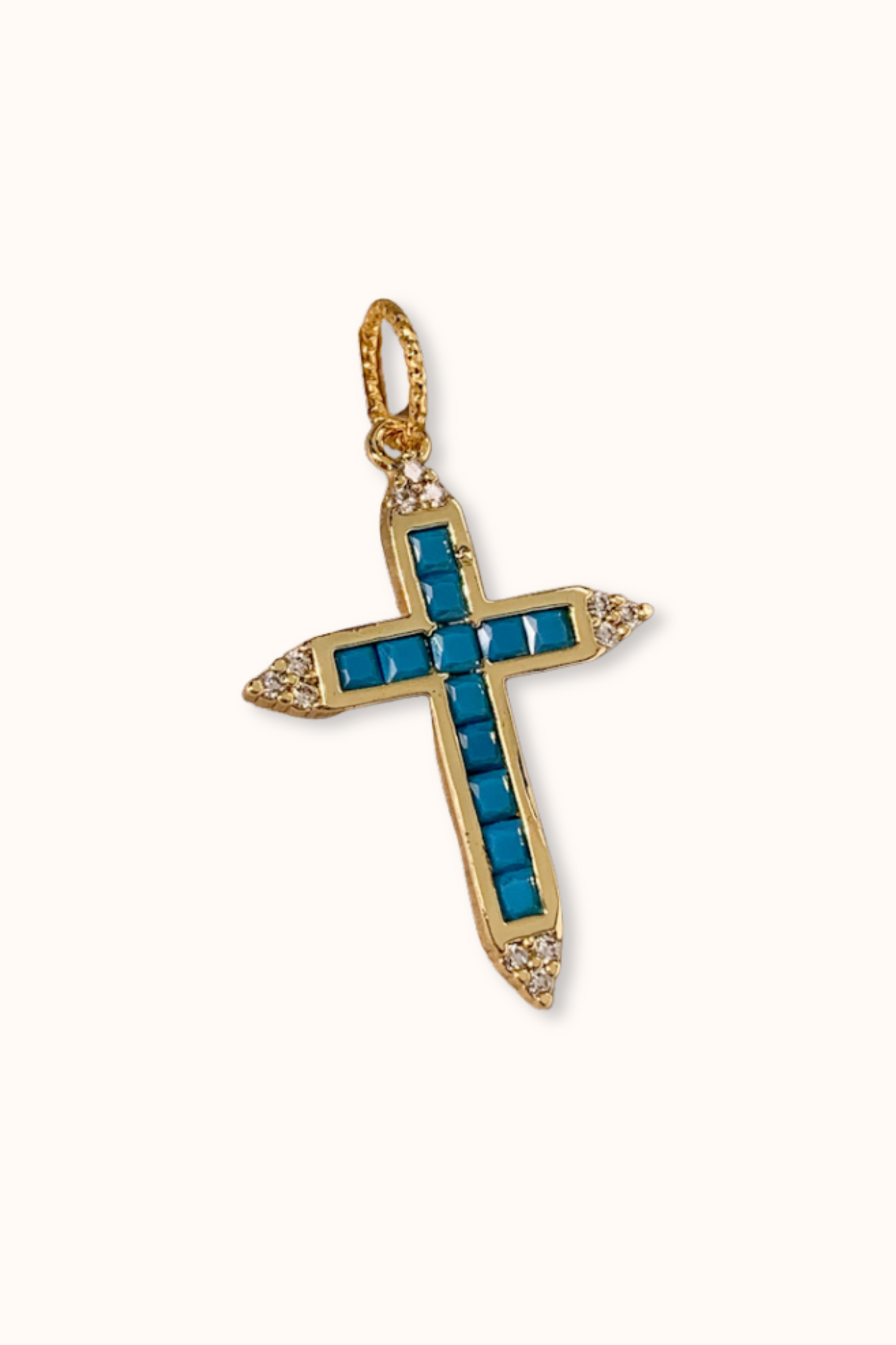 Turquoise Cross Charm