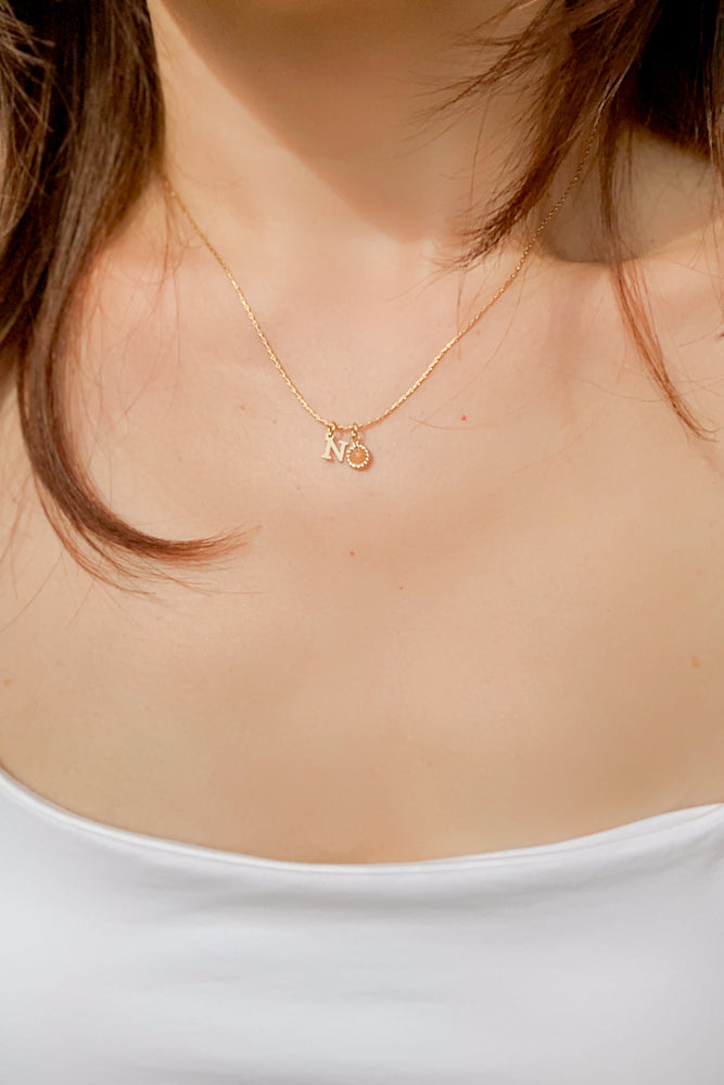 Arlo Initial Gemstone Bezel Necklace