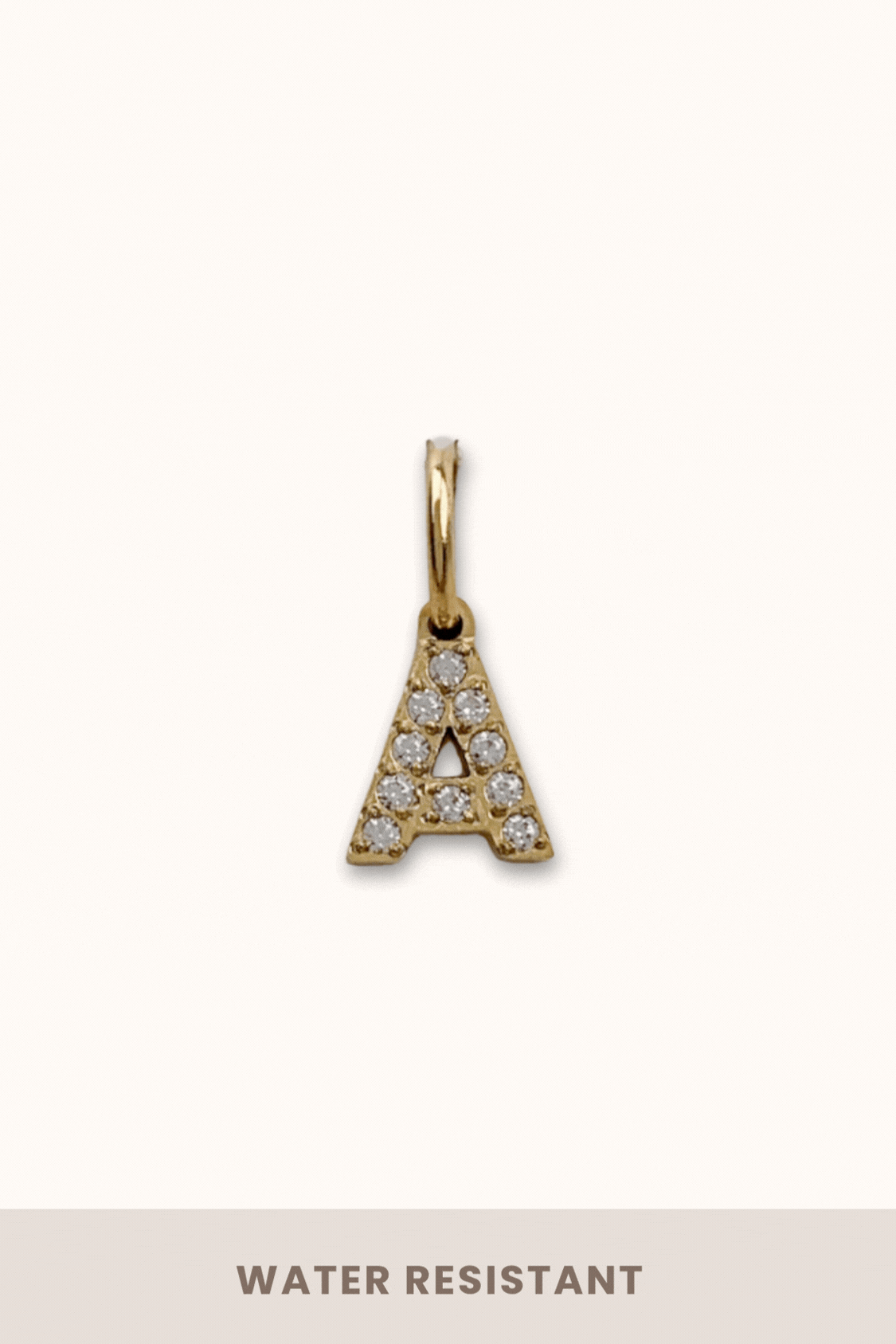 Petite Cubic Initial Charm (Stainless Steel)