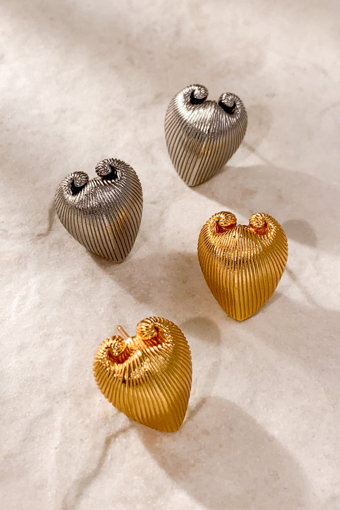 Vintage Heart Ear Studs