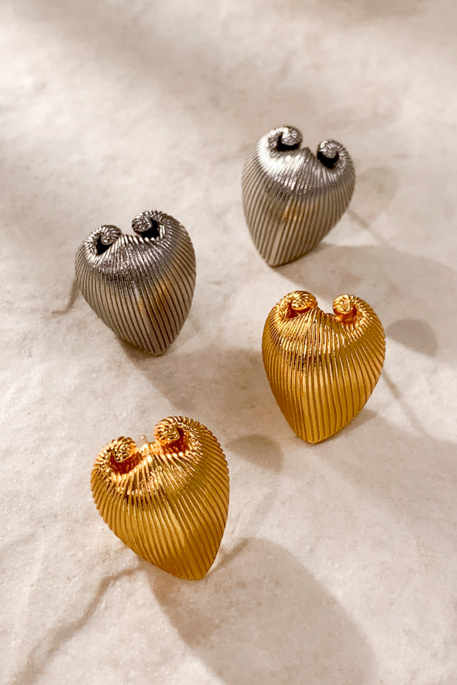 Vintage Heart Ear Studs