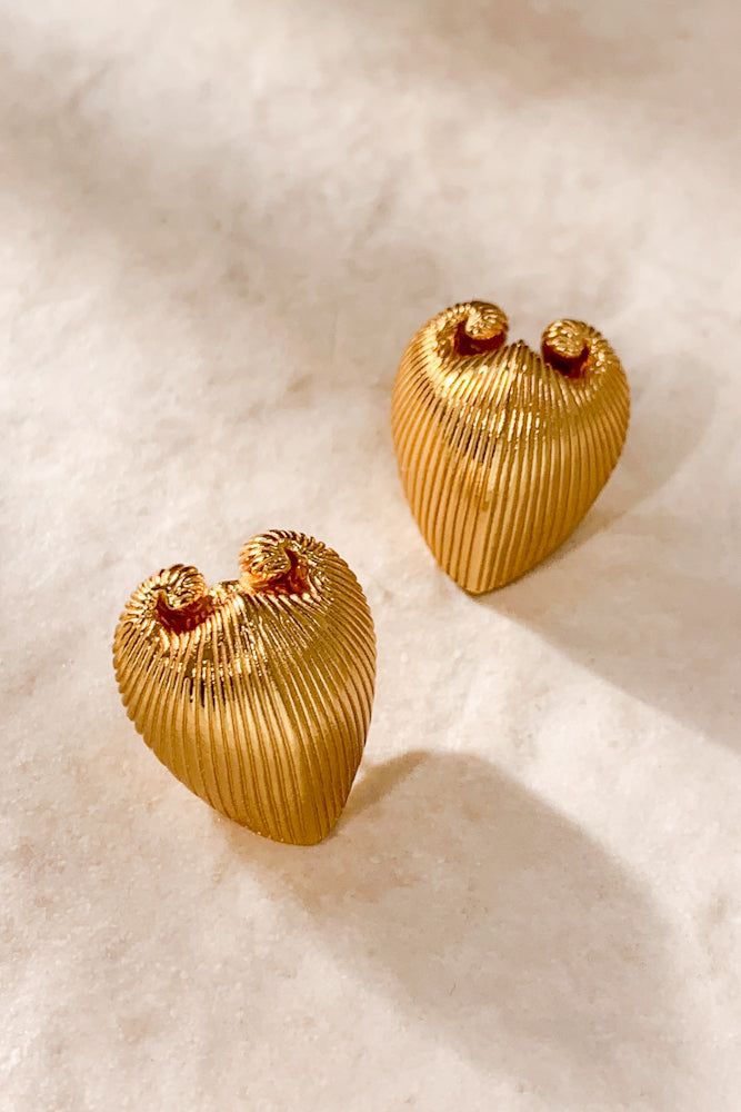 Vintage Heart Ear Studs