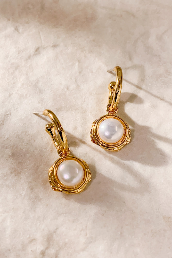 Zeni Pearl Hoops