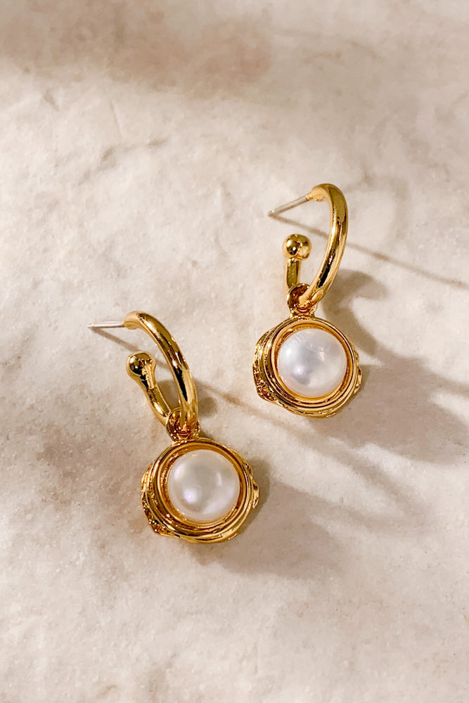 Zeni Pearl Hoops