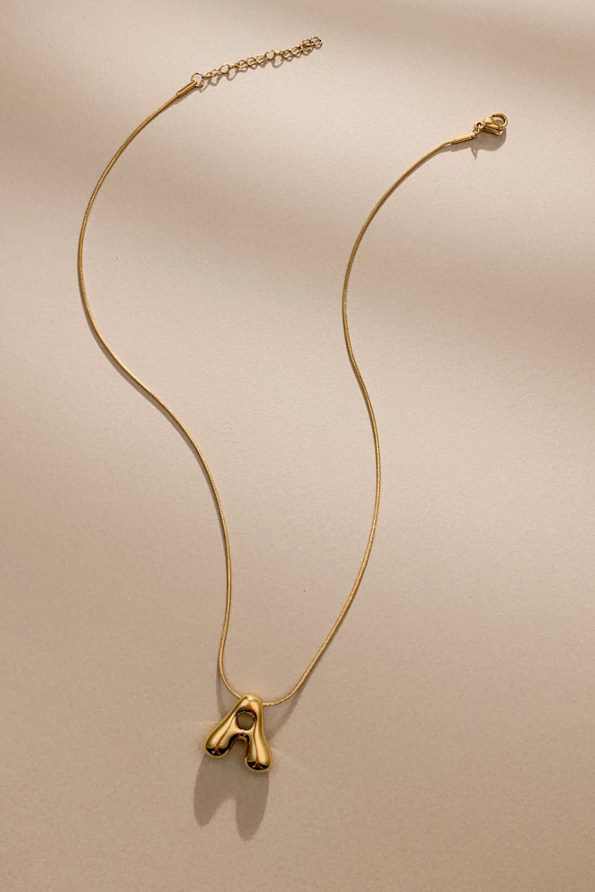 Bubble Initial Necklace (Stainless Steel)