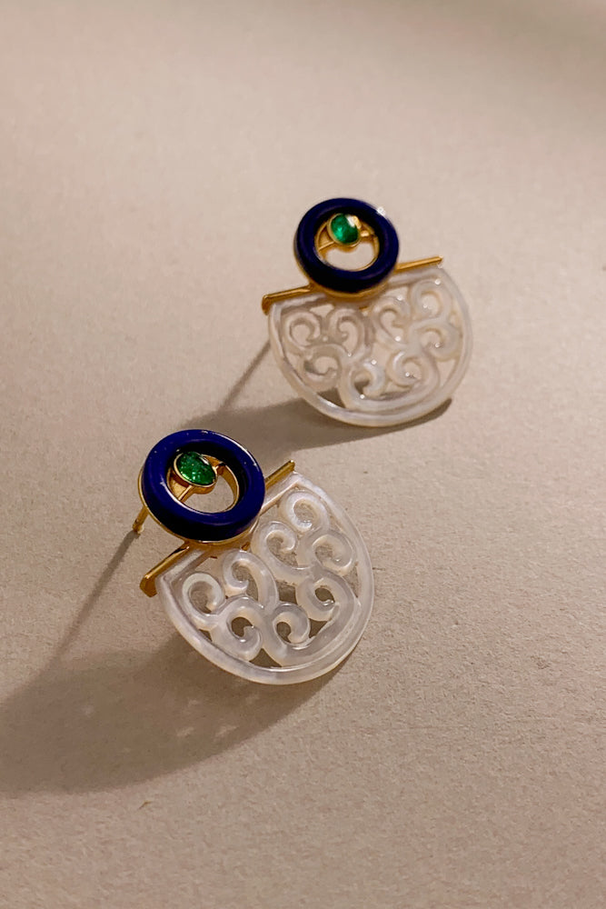 Sena Shell Ear Studs (925 Silver)