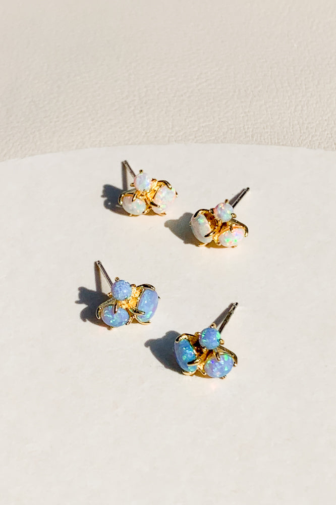 Trio Opal Ear Studs