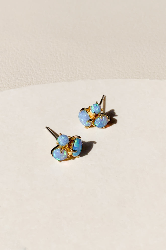 Trio Opal Ear Studs