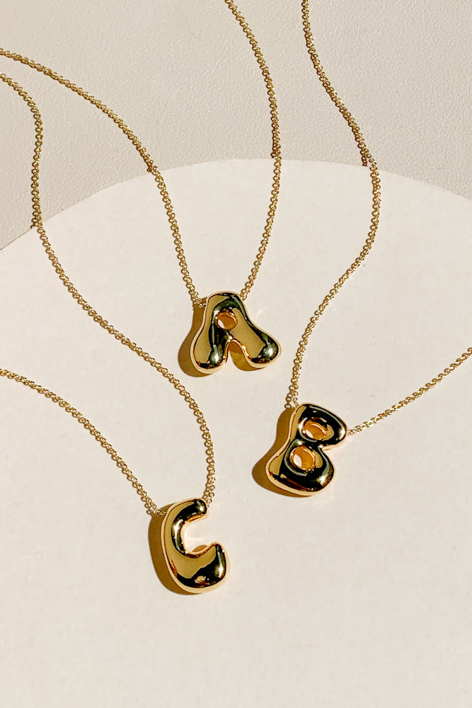 Bubble Initial Necklace