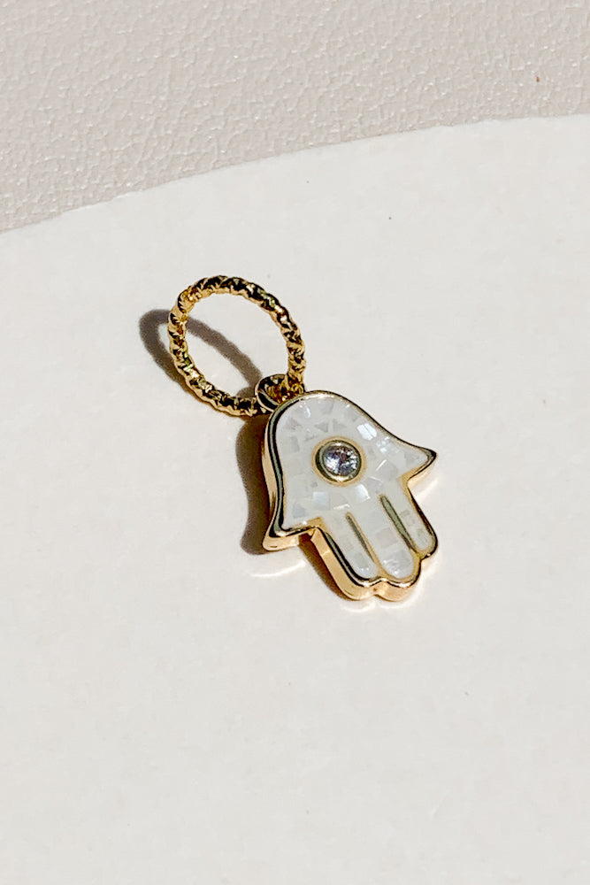 Shell Hamsa Charm