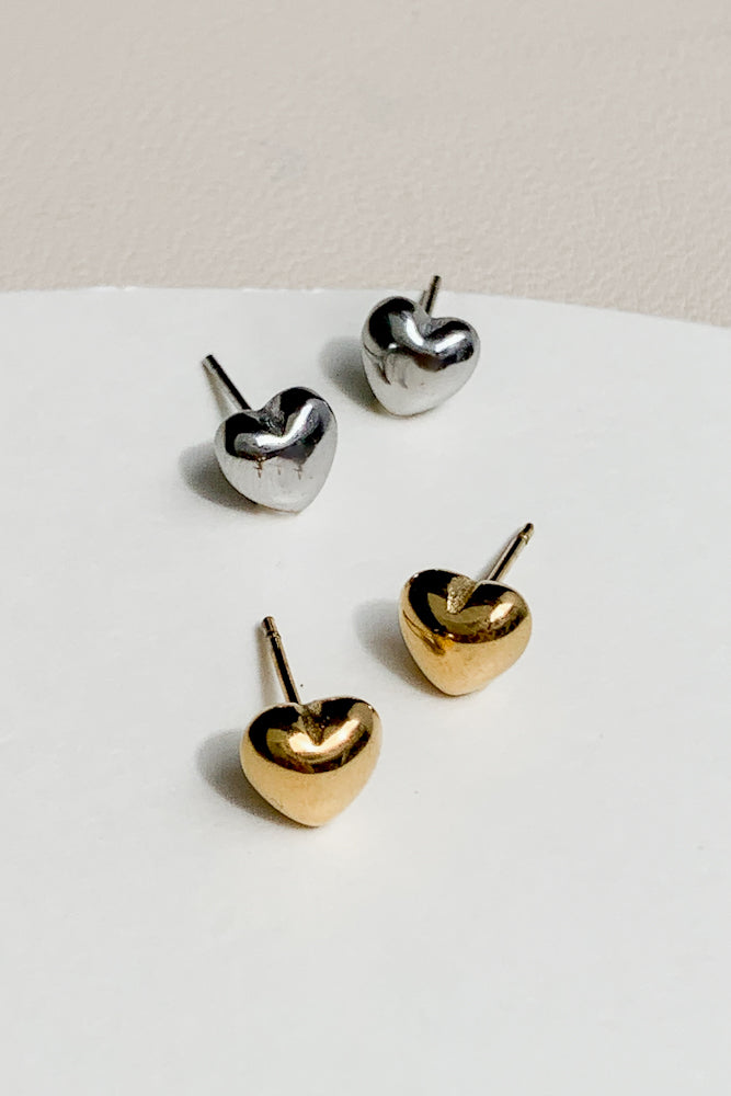 Tiny Heart Ear Studs (Stainless Steel)