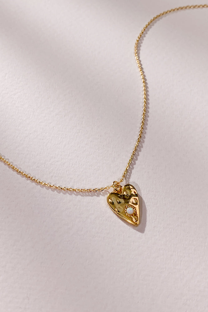Amor Heart Opal Necklace