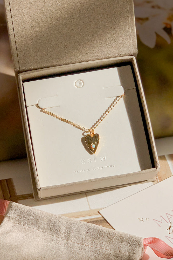 Amor Heart Opal Necklace