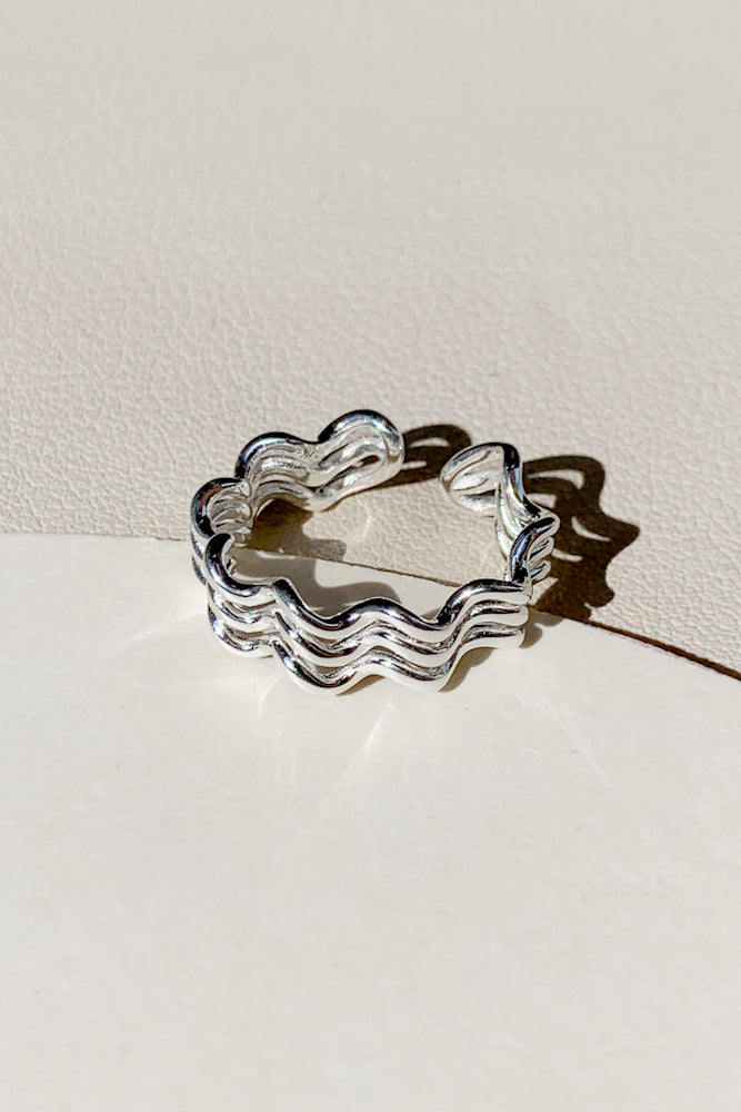 Trio Wavy Ring (925 Silver)