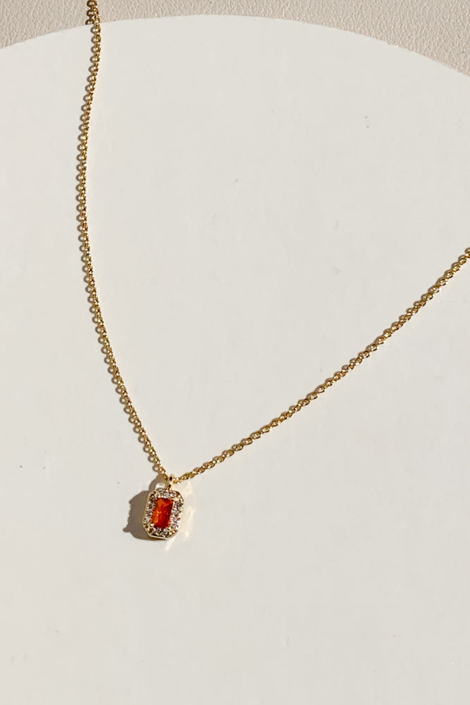 Birthstone Cubic Necklace