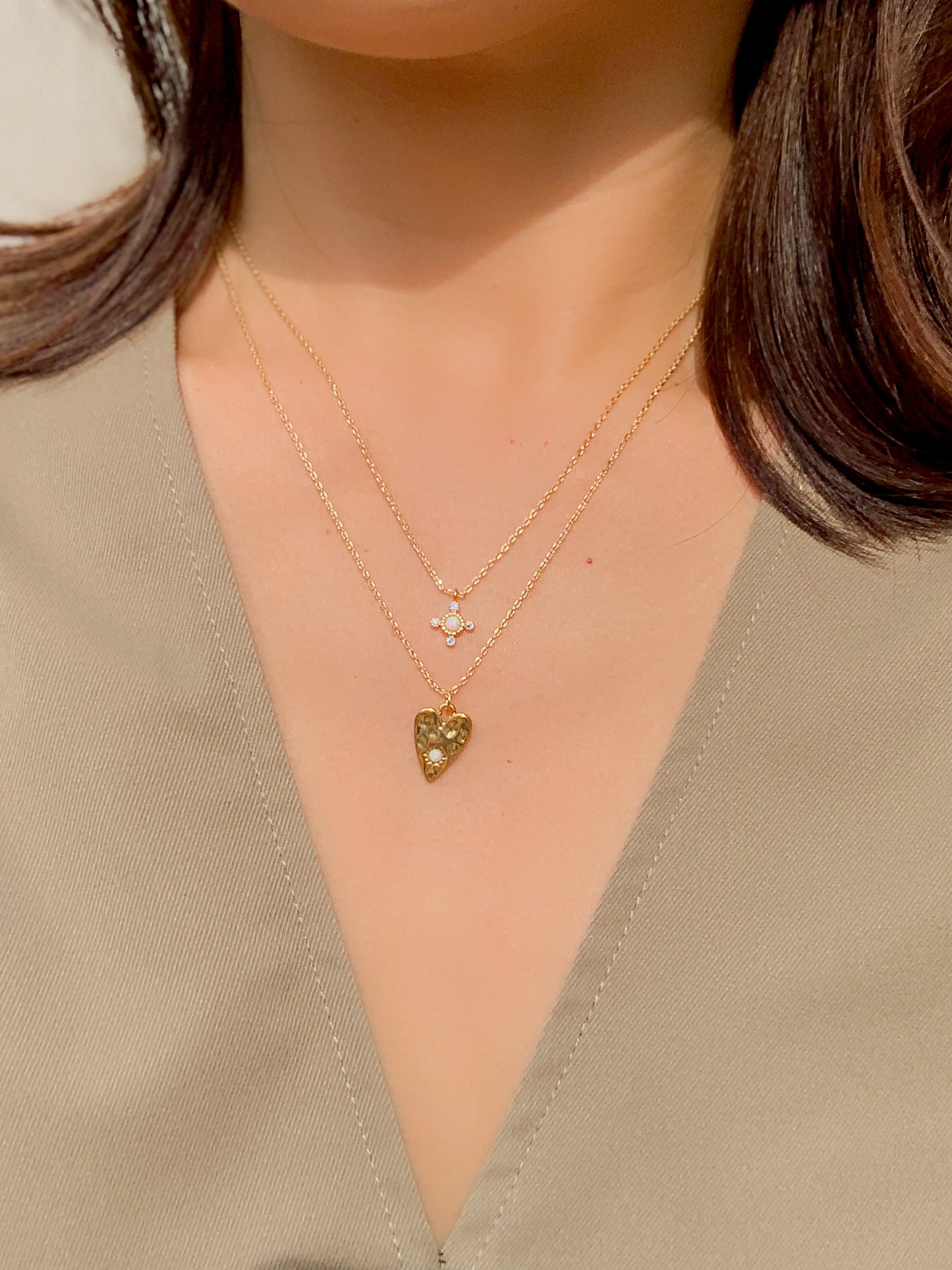 Amor Heart Opal Necklace