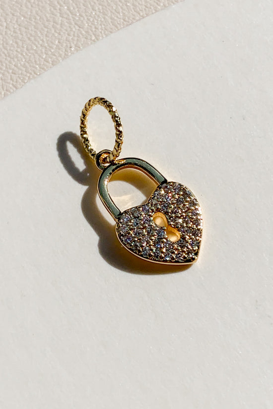 Load image into Gallery viewer, Cubic Heart Lock Charm
