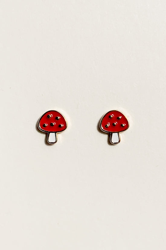 Enamel Mushroom Ear Studs