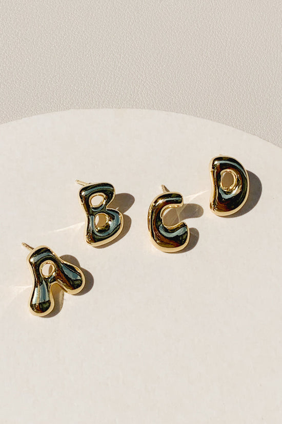 Bubble Initial Ear Studs