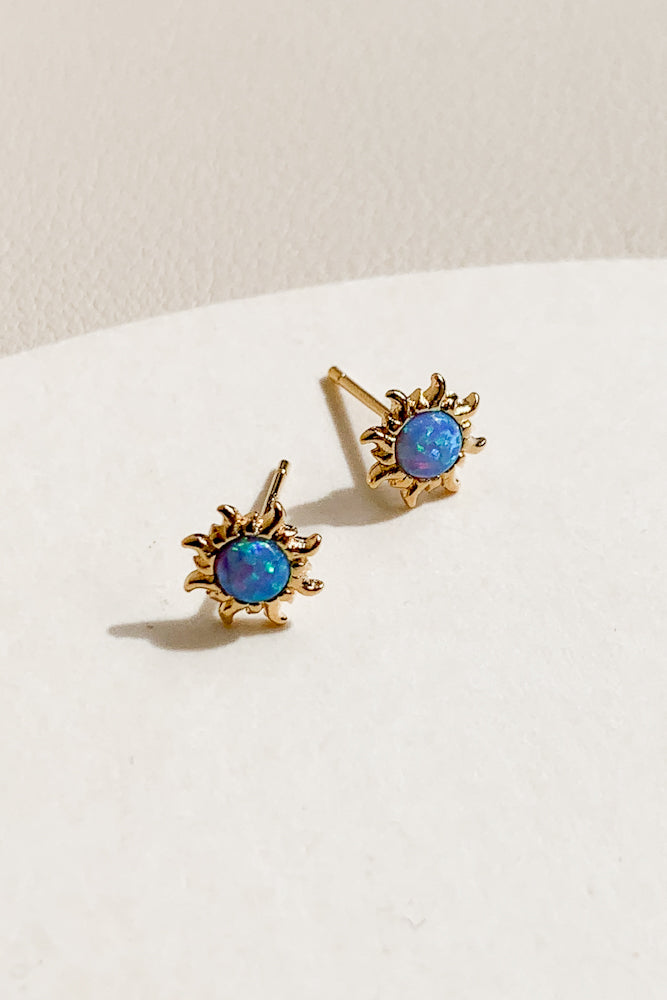 Sun Opal Ear Studs