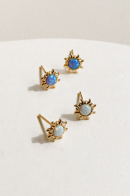 Sun Opal Ear Studs