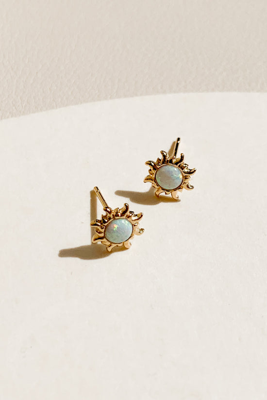 Sun Opal Ear Studs