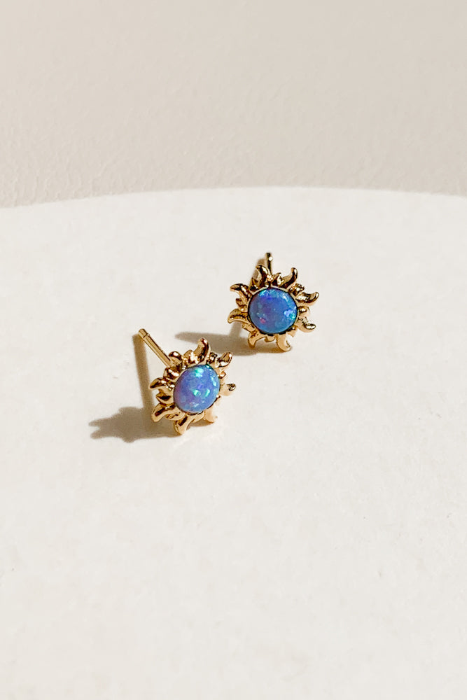 Sun Opal Ear Studs