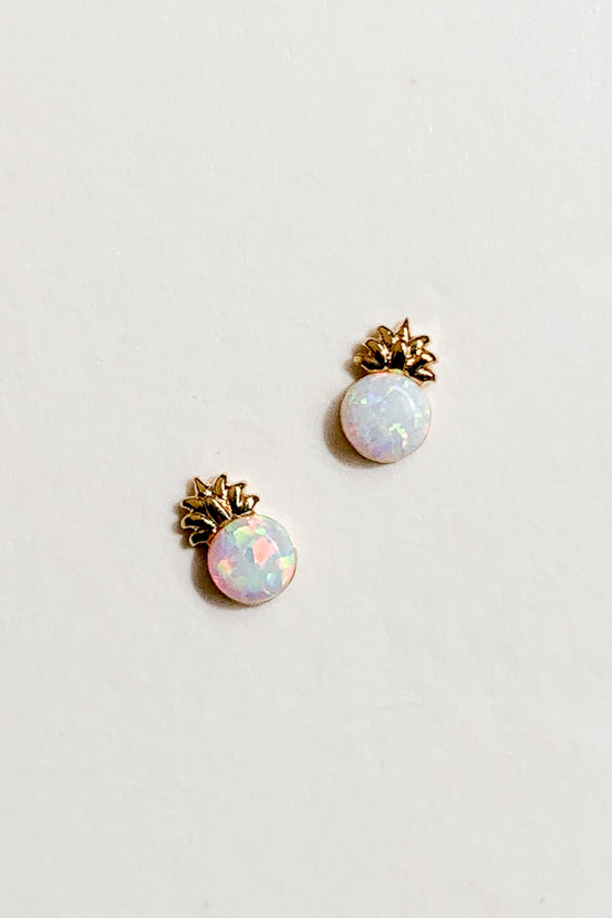 Pineapple Opal Ear Studs