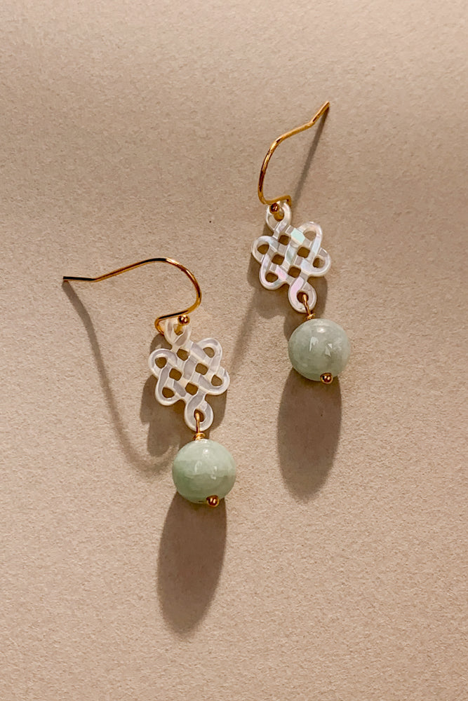 Elva Jadeite Earrings (925 Silver)