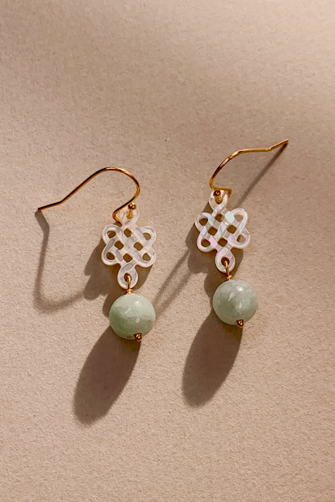 Elva Jadeite Earrings (925 Silver)