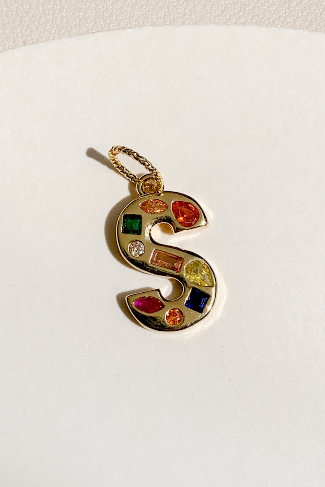 Bejewelled Initial Charm