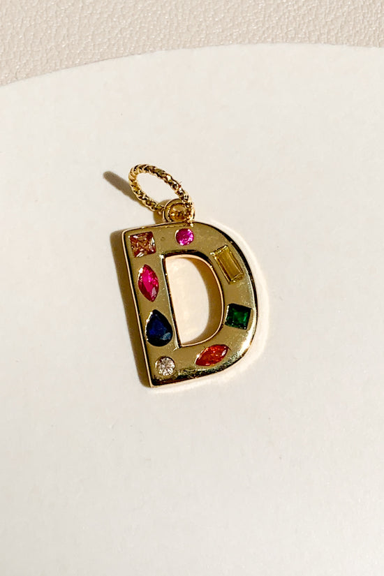 Bejewelled Initial Charm