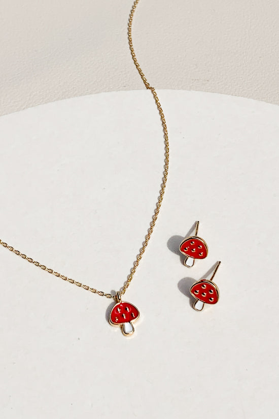 Enamel Mushroom Necklace